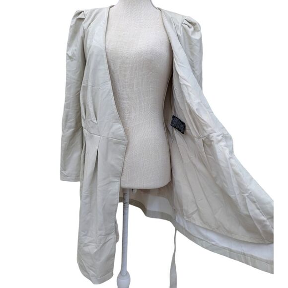 7 For All Mankind Faux Leather Size S Wrap Dress Off White/Ivory NWT - Picture 7 of 13